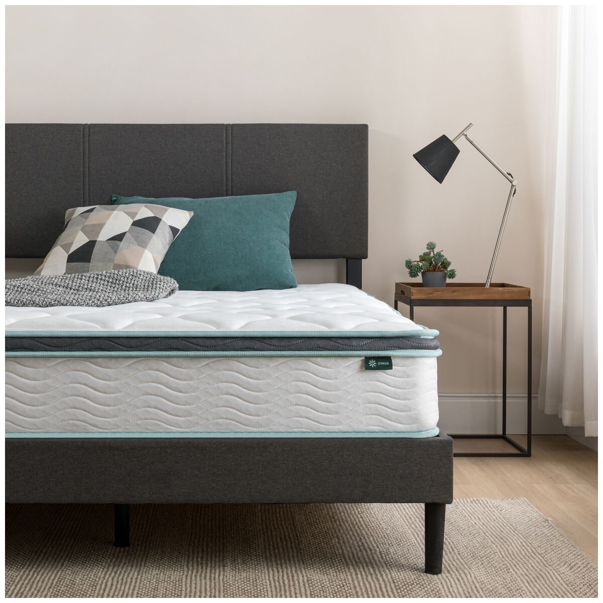 Zinus Double Bonnell Spring Mattress - 25cm Deluxe, Medium Feel, CertiPUR-US Foam - AU-MSSAO1ZC-10D