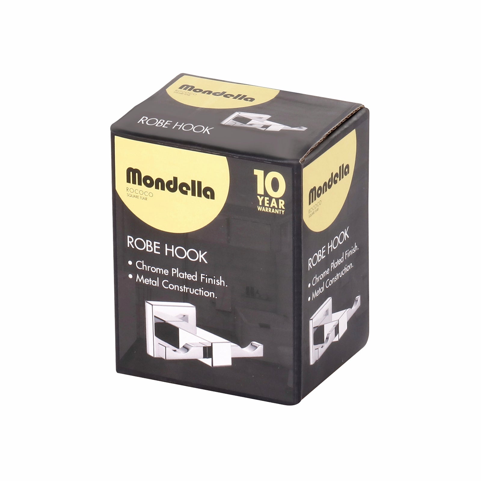 Mondella Rococo 80mm Chrome Robe Hook, Metal Wall Mount