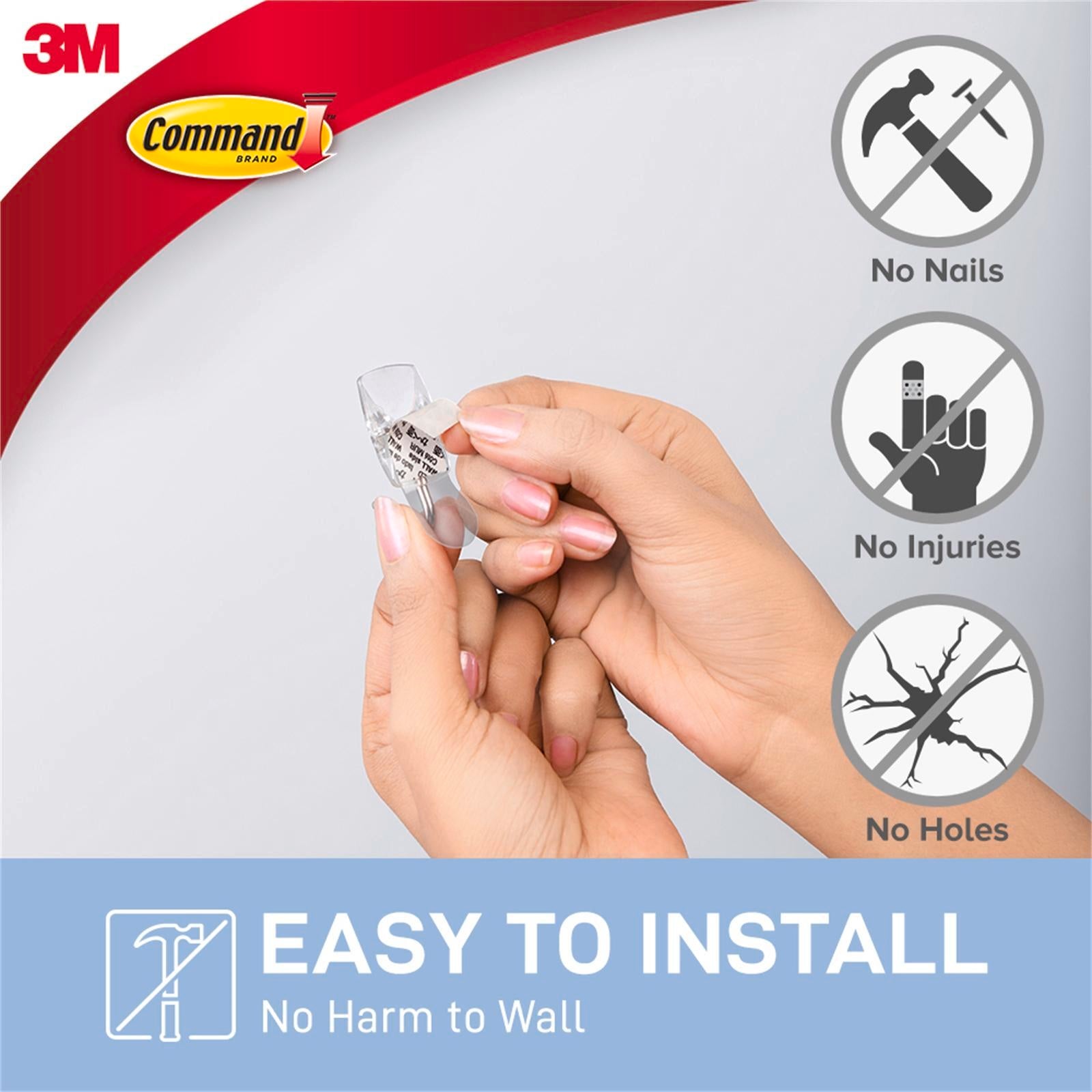 Command Small Clear Adhesive Utensil Hooks - 3 Pack, Damage-Free
