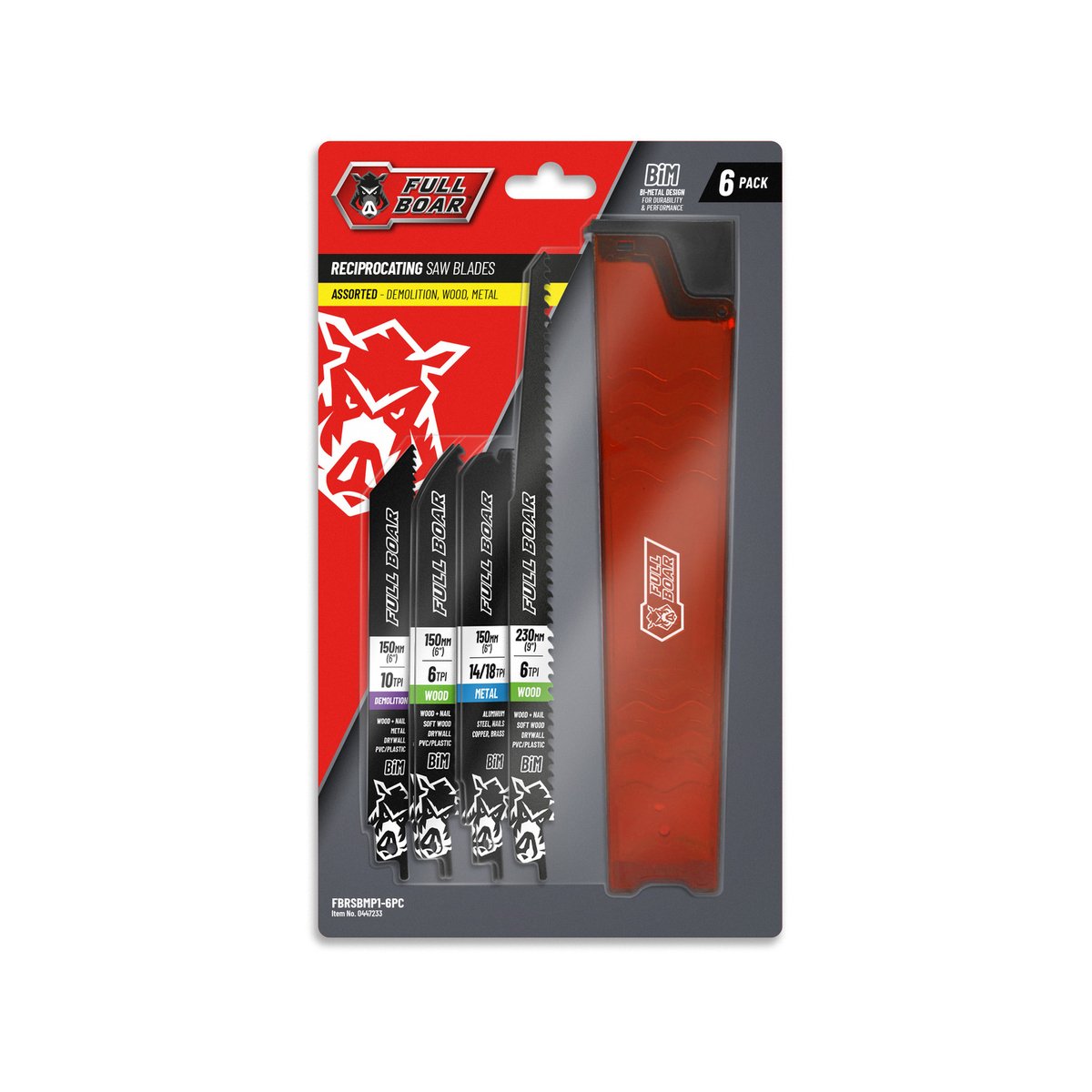 Full Boar Reciprocating Saw Blade Set - 6 Piece - Bi-Metal - 150mm & 230mm - SuperSaverAU - view 2
