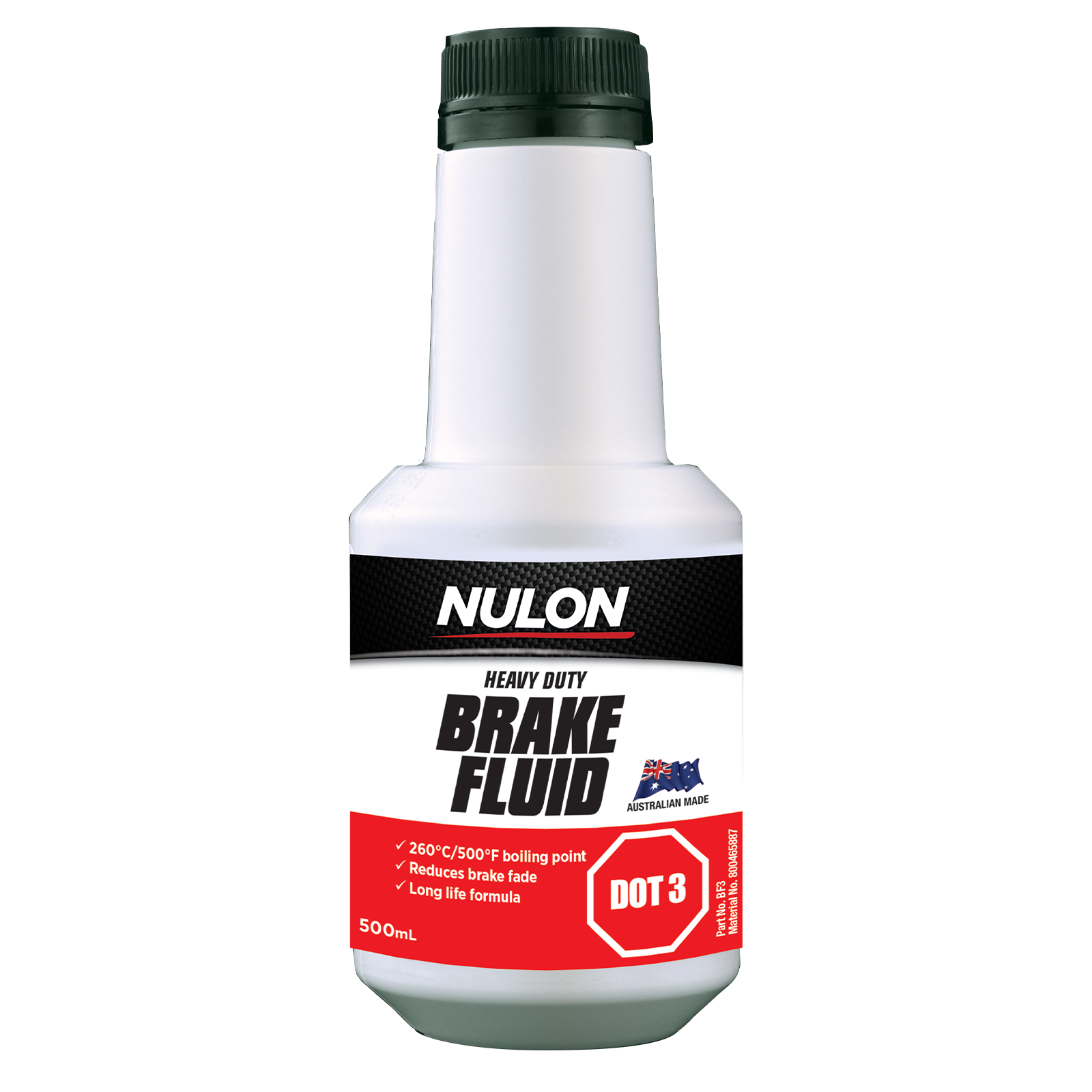 Nulon DOT 3 Heavy Duty Brake Fluid 500ml Glycol 260°C Boiling Point