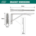 Carinya Folding Spring Loaded Bracket 315x145mm White Steel Durable - SuperSaverAU - view 4
