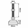 Richmond Ball Jointed Levelling Foot - 60mm x M10 - Zinc Plated - 500kg Load - SuperSaverAU - view 2