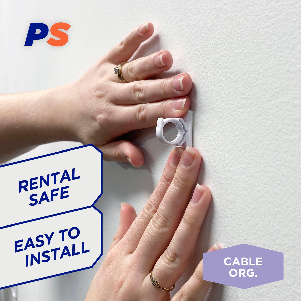 Permastik Small Cable Clips - 5 Pack - Plastic - Self-Adhesive - SuperSaverAU - view 3