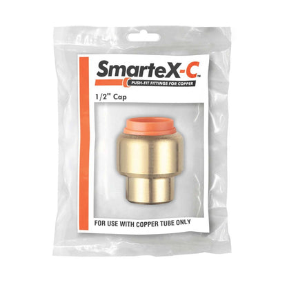 Smartex Copper Cap - 15mm Push-Fit Fitting - Lead-Free Brass - WaterMark Certified
