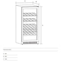 Cantina 127 Bottle Single Zone Wine Cabinet - Black Tinted Glass, Freestanding or Built-In - CCWIS116DB