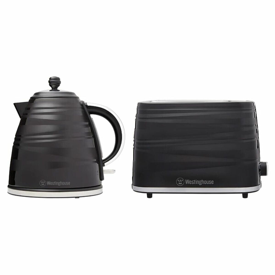 Westinghouse Kettle and 2 Slice Toaster Pack - 1.7L Kettle, Seven Stage Browning, Black - WHKTPK07K