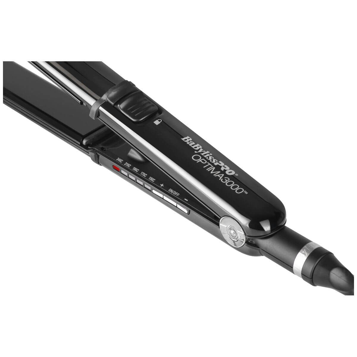 BaBylissPRO Optima 3000 32mm Hair Straightener - Black - Multi-Styling Convex Design - 900640