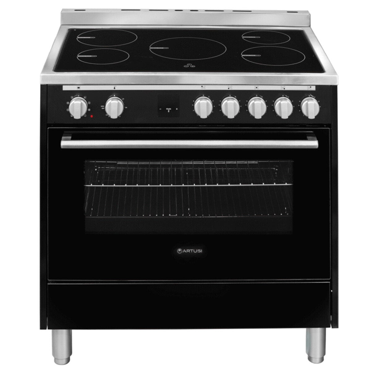 Artusi 90cm Freestanding Induction Oven 100L - Black, Five-Zone Cooktop, Nine Functions - AFI902B