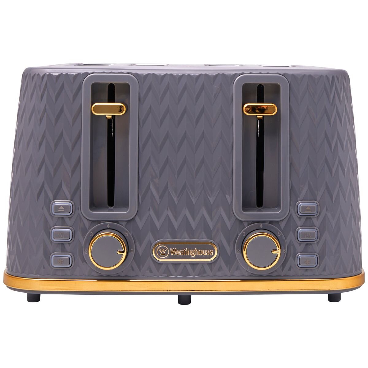 Westinghouse Kettle and Toaster Pack - 1.7L Rapid Boil Kettle, 4 Slice Toaster, Grey Gold - WHKTPK13GG
