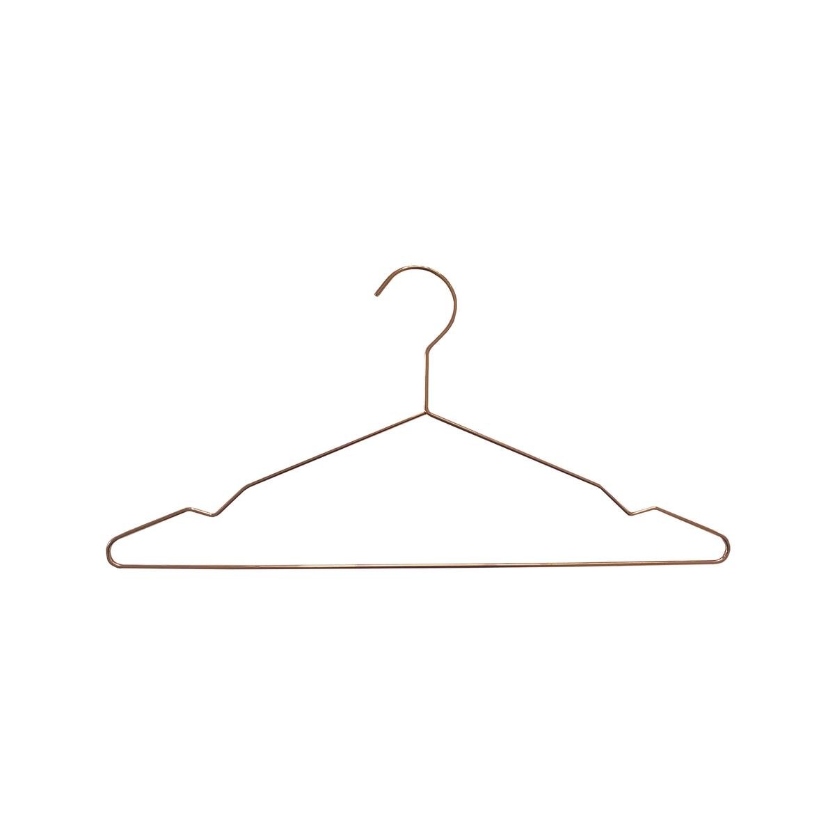 Practa Copper Metal Clothes Hangers 10 Pack - 420mm x 205mm - Durable & Space-Saving