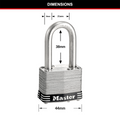 Master Lock 44mm Stainless Steel Padlock Laminated Weather Resistant - SuperSaverAU - view 4