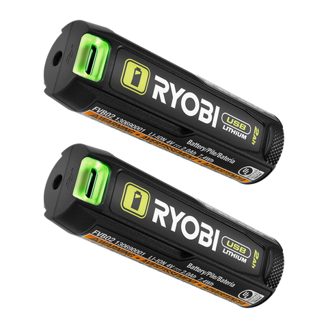 Ryobi USB Lithium 2Ah Battery and Power Bank Twin Pack RB4L2020 with USB-C Cable