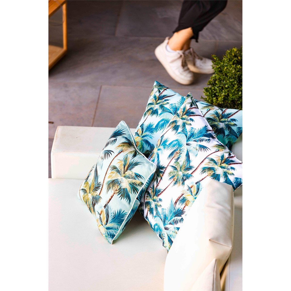 Mojo Cushion Cover - 45cm - Palm White - Contemporary Design - SuperSaverAU - view 2