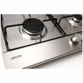 Euro Appliances 60cm Natural Gas Cooktop - Stainless Steel, Four Burners, Flame Failure Safety - ECT600GS