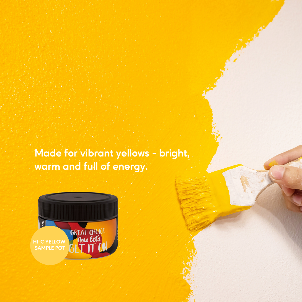 Taubmans Hi C Yellow Sample Pot 250ml Water-Based Easy Apply - SuperSaverAU - view 3