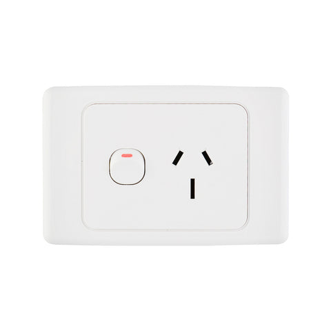 DETA 15A Single Power Point White Polycarbonate 250V Heavy Duty Outlet