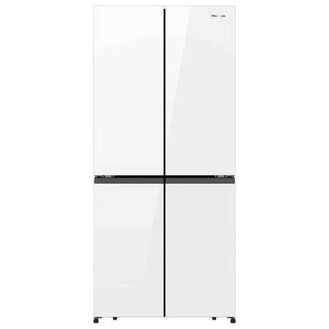 Hisense 483L PureFlat French Door Fridge - White Glass - 4.5 Star Energy Rating - HRCD483G