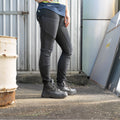 she wear Does Womens Safety Work Boots Size 6 Black Nubuck Leather Steel Cap Hiker Style Water Resistant