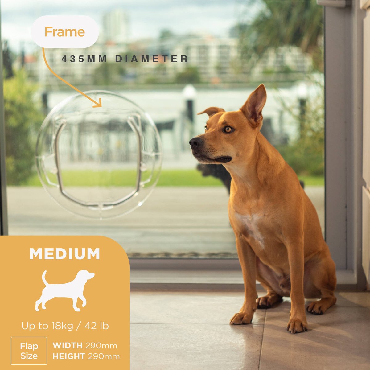 Hakuna Pets Medium Ultra Clear Pet Door - 290mm Flap - Durable - Weatherproof - SuperSaverAU - view 2
