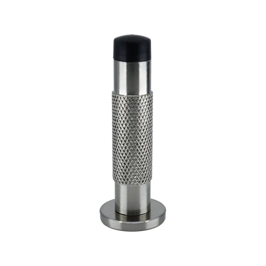 Adoored 85mm Satin Chrome Knurled Door Stop - Wall Protection - Stylish Design - SuperSaverAU - view 1