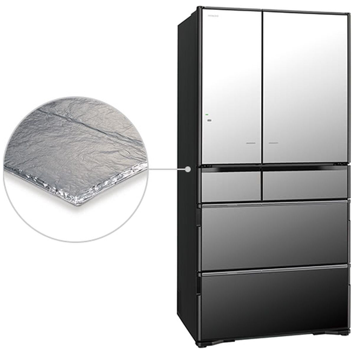 Hitachi 735L French Door Fridge - Black, Vacuum Compartment, Made in Japan - R-ZX740RAXK