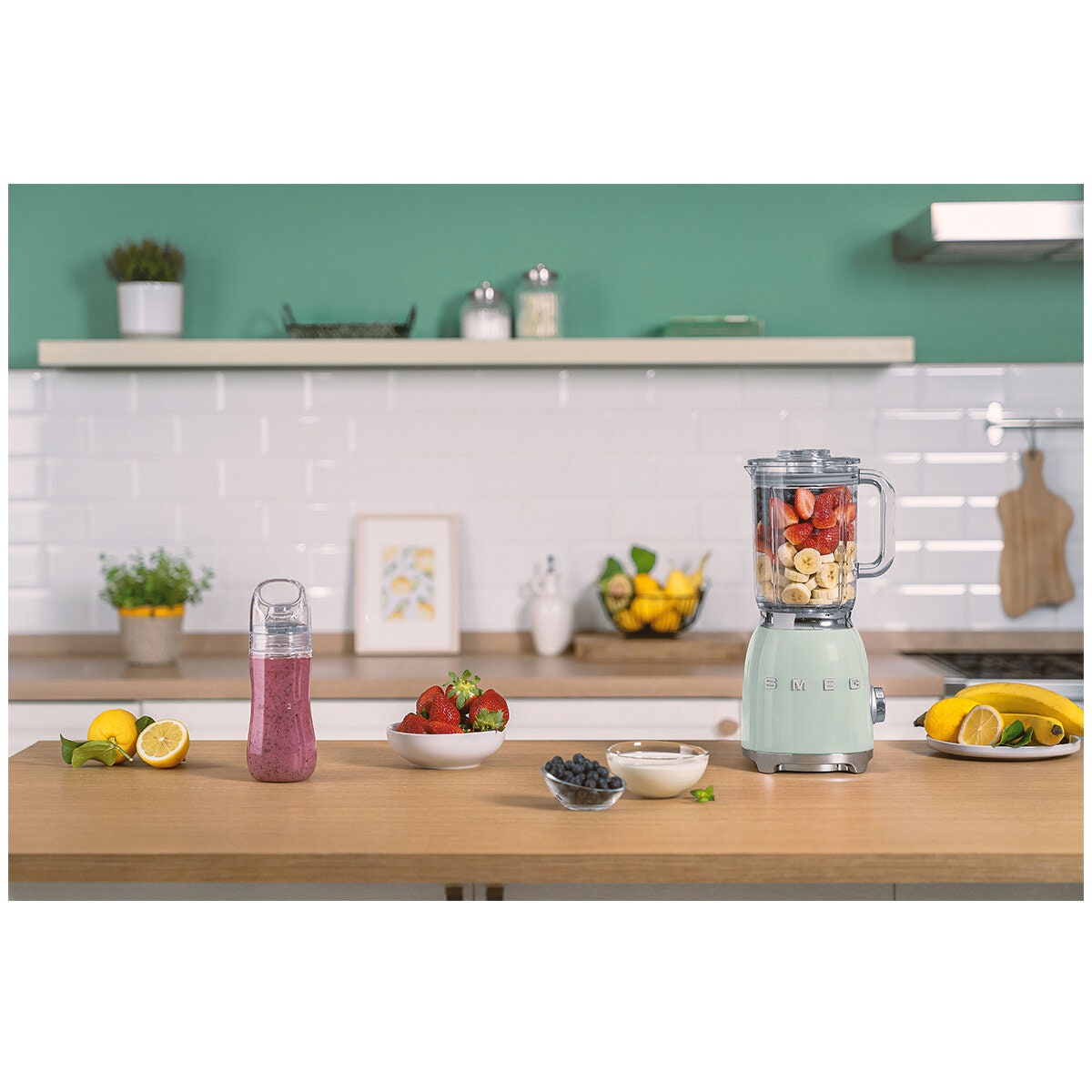 Smeg 50s Style Retro Bench Blender 1.5L - Pastel Green - 800W Motor, 4 Preset Programs - BLF03PGAU