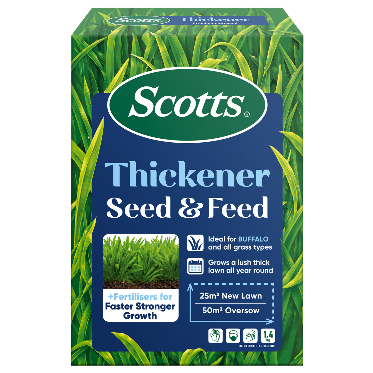 Scotts Lawn Builder Lawn Thickener 1.4kg Seed Fertiliser Drought Tolerant - SuperSaverAU - view 1
