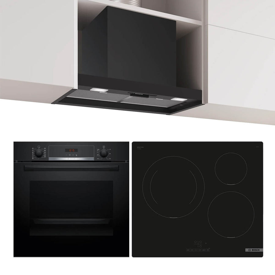 Bosch 60cm Cooking Pack - Pyrolytic 71L Oven, Induction Cooktop, Undermount Rangehood - BSHCOOKPACK3