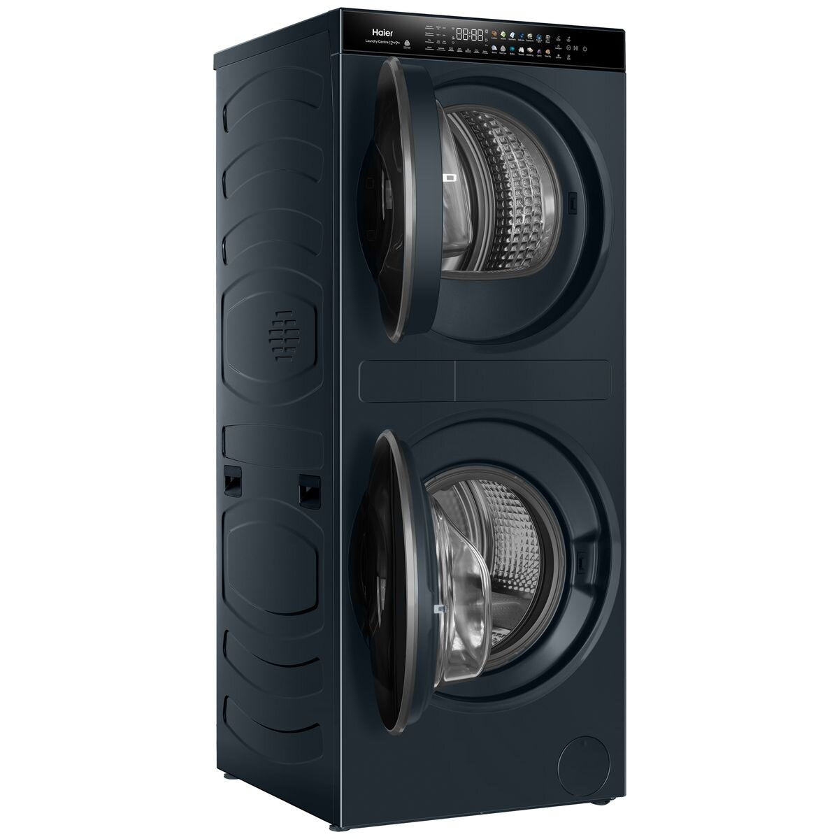 Haier 12kg + 9kg Series 600 Laundry Centre - Stacked Washer and Heat Pump Dryer - Black - HLC1290CTB2