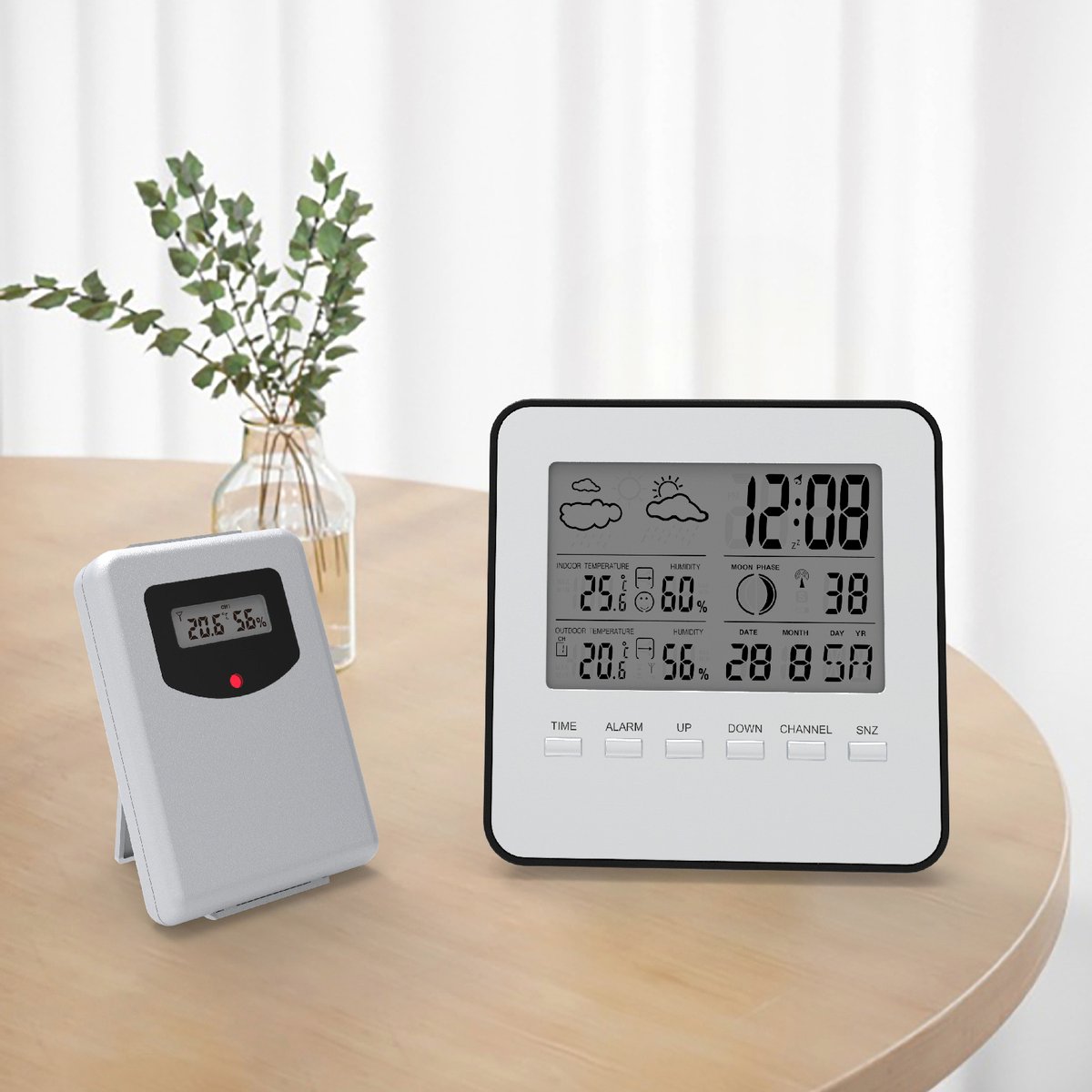 Garden Basics Wireless Weather Station - Indoor Outdoor Temperature & Humidity - 130mm x 130mm - Weather Forecasting - SuperSaverAU - view 5