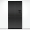 Fisher & Paykel Series 7 538L Quad Door Fridge - Matte Black Glass - Water Dispenser - RF605QZUVB1