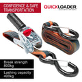 Quickloader Rebel Ratchet Strap 25mm x 4m - 400kg Lashing Capacity - 2 Pack - Orange - SuperSaverAU - view 2