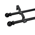 Pillar 16 25mm Black Double Universal Curtain Rod Bracket - 1 Pair - Adjustable Support for Sheer & Blockout Curtains - SuperSaverAU - view 2