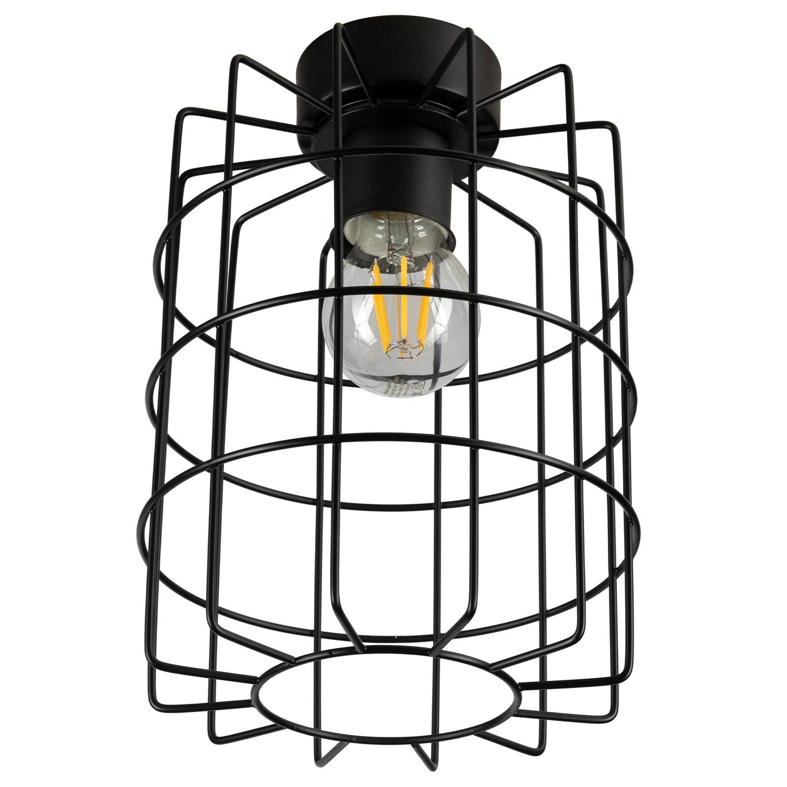 Brilliant Canal Matt Black Cage Batten Fix Light B22