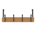 MODE 450 x 70 x 45mm Bamboo Board 4 Black Hooks Over Door Hanger