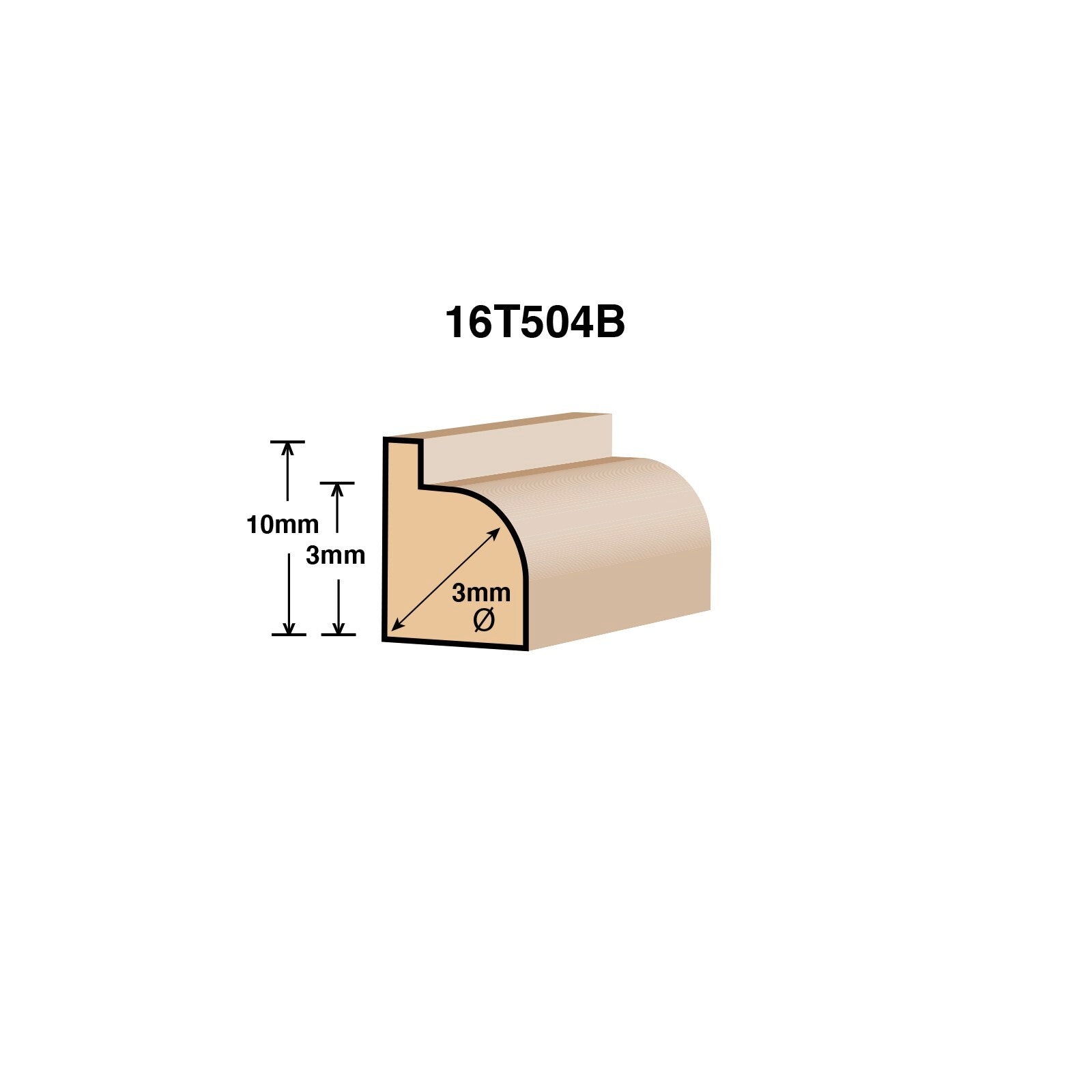 Ultra Rounding Over Router Bit 3mm Radius Tungsten Carbide Tipped 1/4 Shaft
