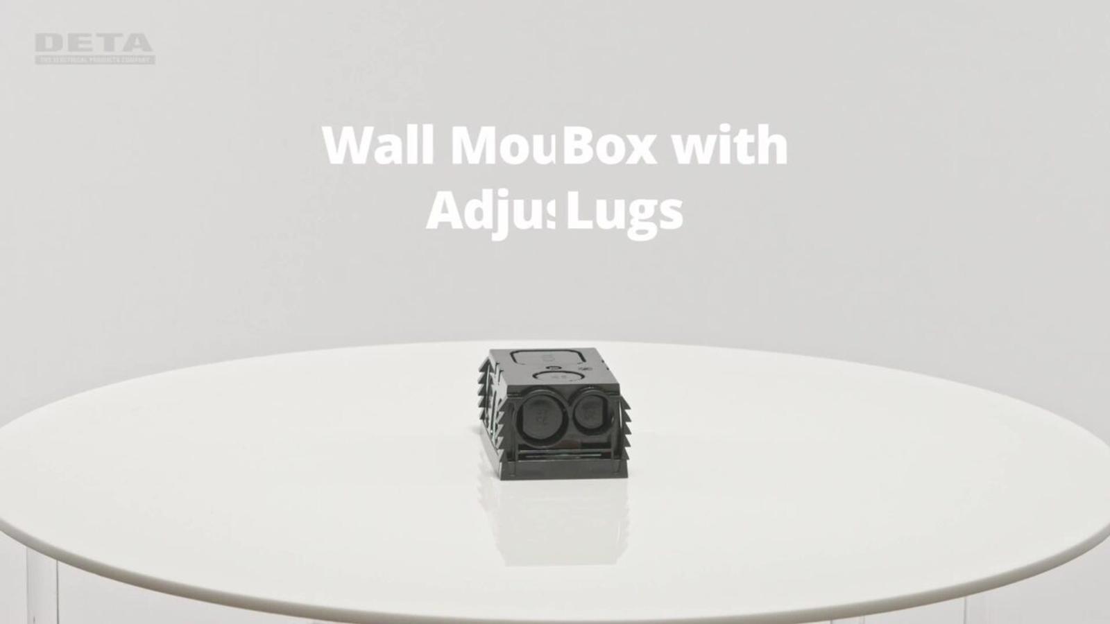 DETA Wall Mounting Box with Adjustable Lugs Black ABS for Powerpoints & Switches
