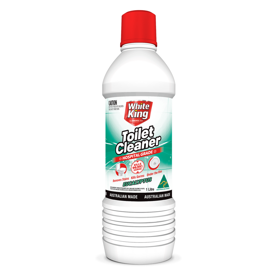 White King Eucalyptus Toilet Cleaner - 1L - Hospital-Grade - White - 99.99% Germ Kill - SuperSaverAU - view 1