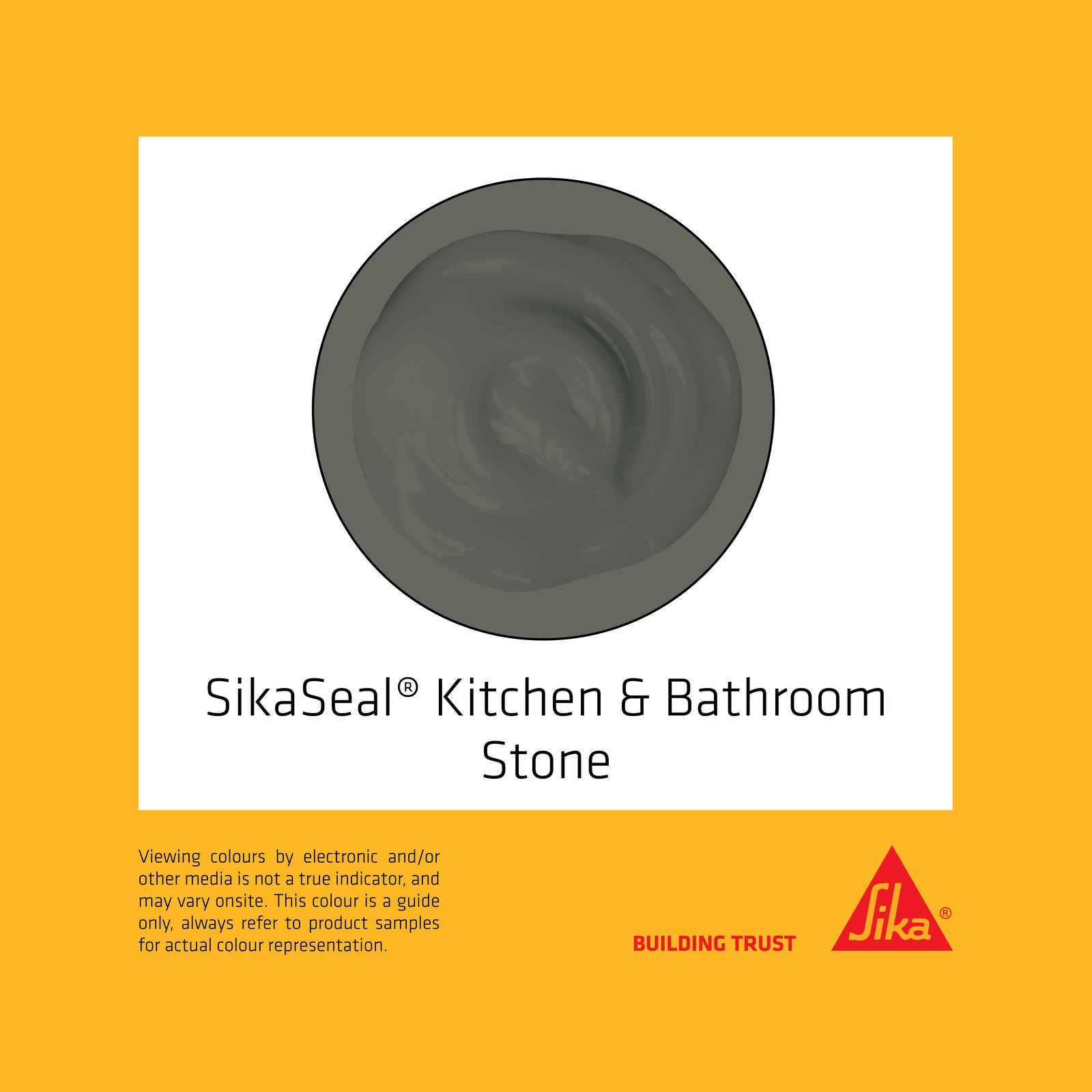 Sika 300ml SikaSeal Kitchen & Bathroom Silicone Sealant, Stone, UV & Shrink Resistant