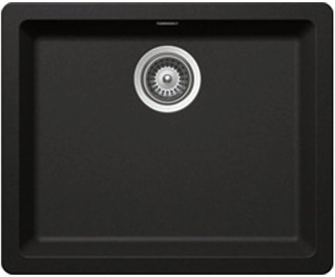 Abey Schock Soho large single bowl sink 550mm - black Magma finish, Cristadur, topmount - N120B