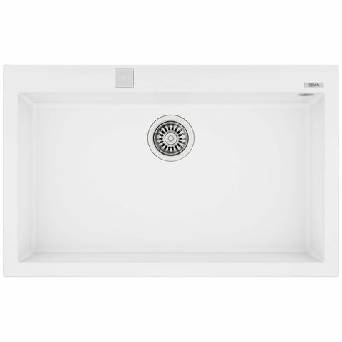 Teka Tegranite Forsquare 720 Topmount Single Bowl Sink - Arctic White Granite, No Drainer - TIGRAN7240W