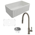 Turner Hastings Novi 75 Butler Sink Pack - Brushed Nickel Ludlow Pull Out Mixer Tap - PKG023