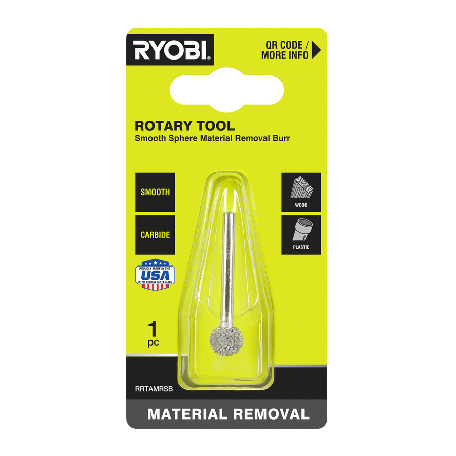 Ryobi Rotary Smooth Sphere Material Removal Burr - 51mm x 21mm x 101mm - Durable Carbide - SuperSaverAU - view 1