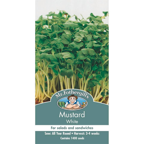 Mr Fothergill Mustard Vegetable Seeds 75mm Green White Easy Grow - SuperSaverAU - view 1