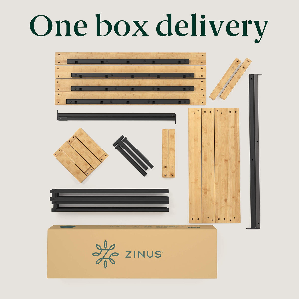 Zinus Moiz Single Bamboo Wooden Bed Base - 150kg Capacity, No Box Spring Needed - AU-FBMMB2ZC-12S