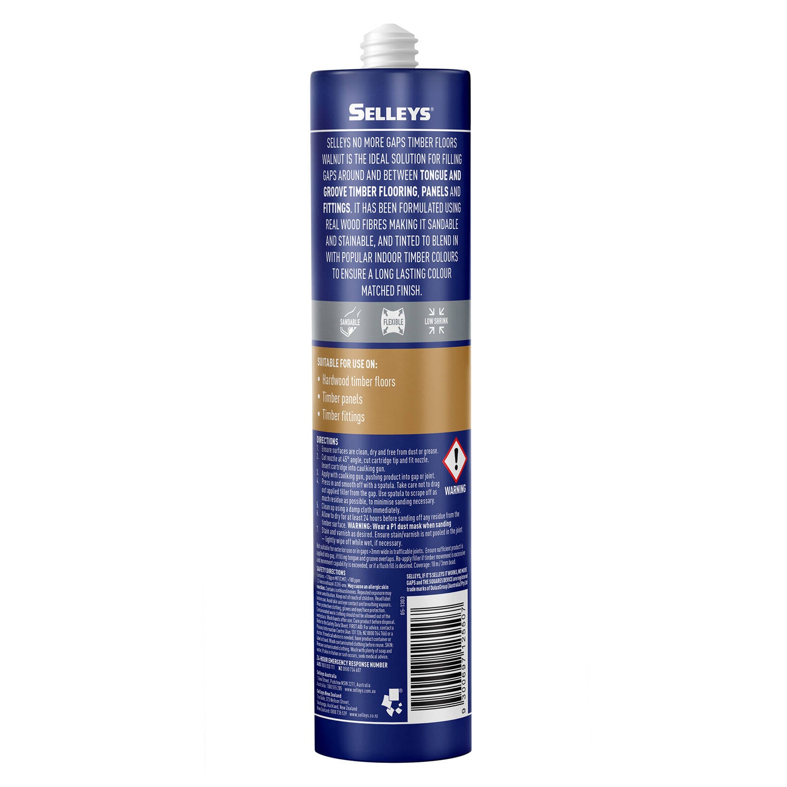 Selleys No More Gaps Walnut Timber Floors Gap Filler 380g - Sandable & Stainable Acrylic Polymer