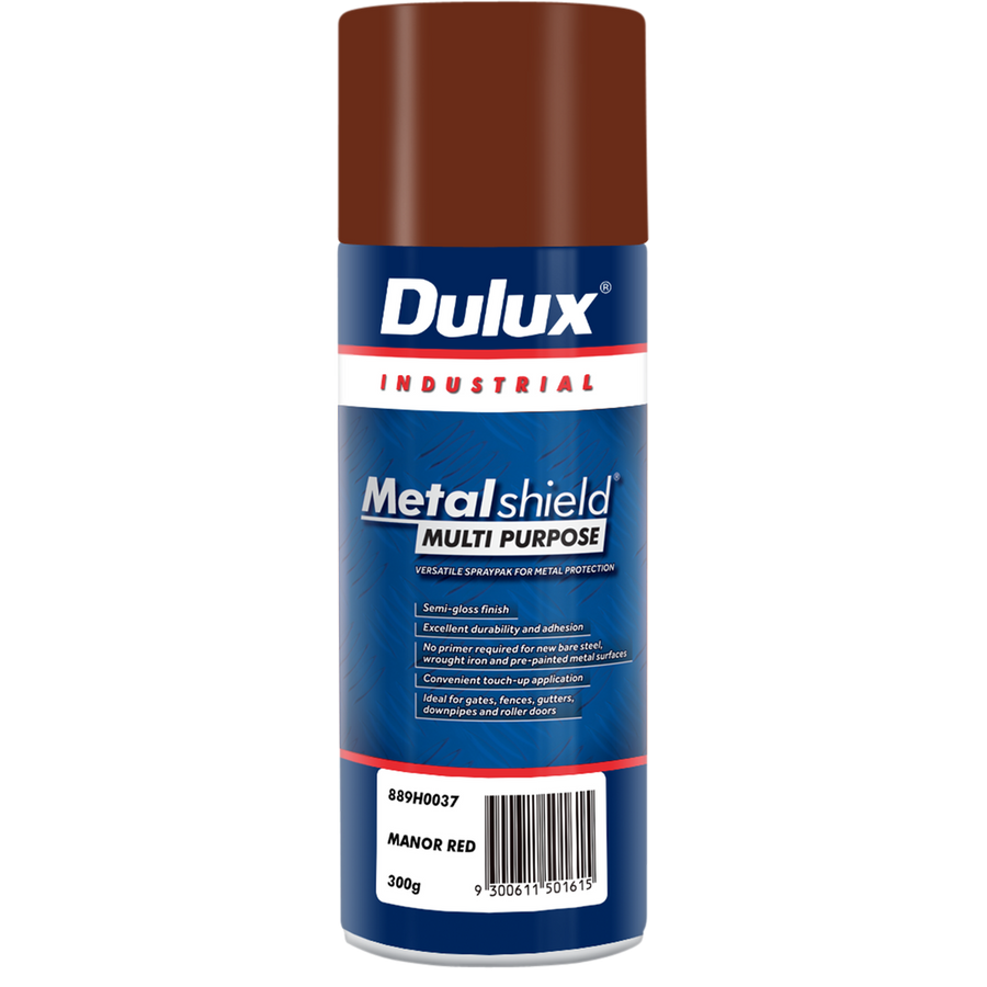 Dulux Metalshield Spray Paint Manor Red 300g Semi-Gloss Durable - SuperSaverAU - view 1