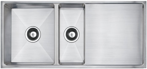 Arc Deluxe 1 and 1/4 Bowl Sink - Right Hand Drainer - Satin Finish - Cutting Board and Colander - SKT11