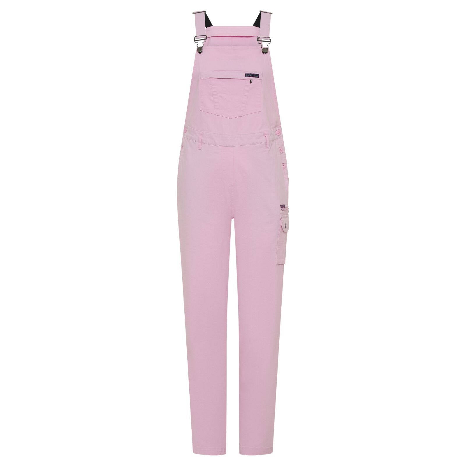 Green Hip All Women Overalls Pink Size 20 Cotton Drill Bib & Brace